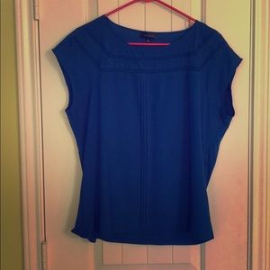 Limited Blue Mixed Media Top